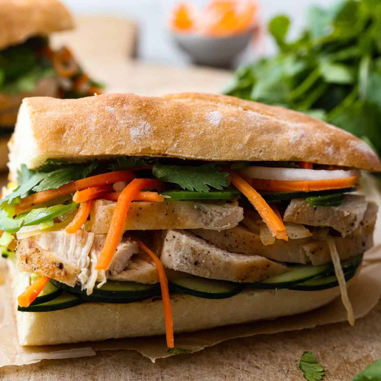 Authentic Vietnamese Banh Mi Chicken Sandwich Recipe