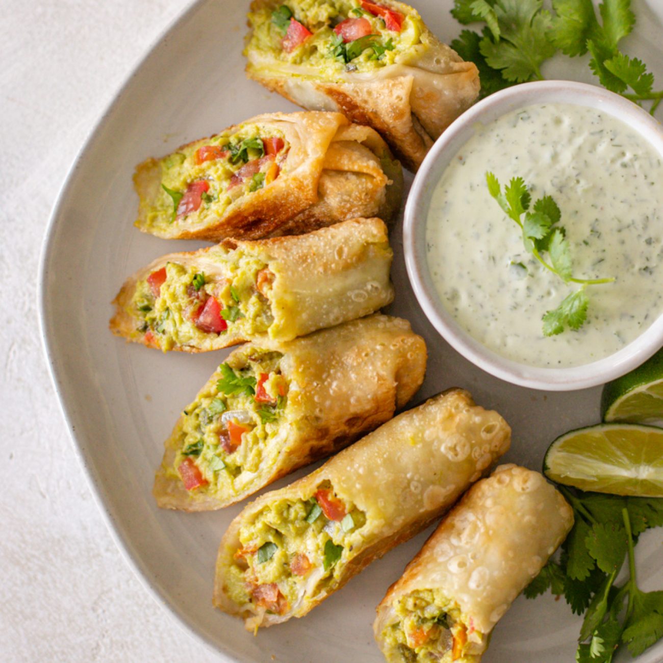 Avocado Egg Rolls With Creamy Cilantro