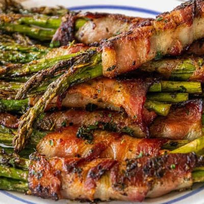 Bacon Wrapped Garlic Asparagus