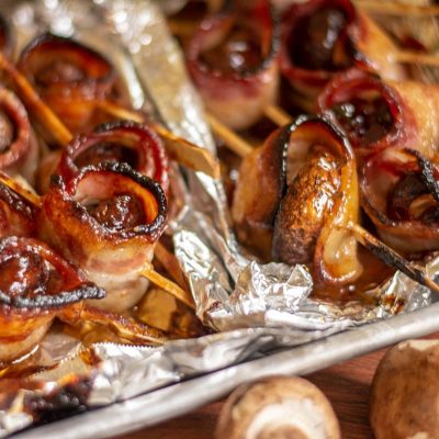 Bacon Wrapped Stuffed Mushrooms