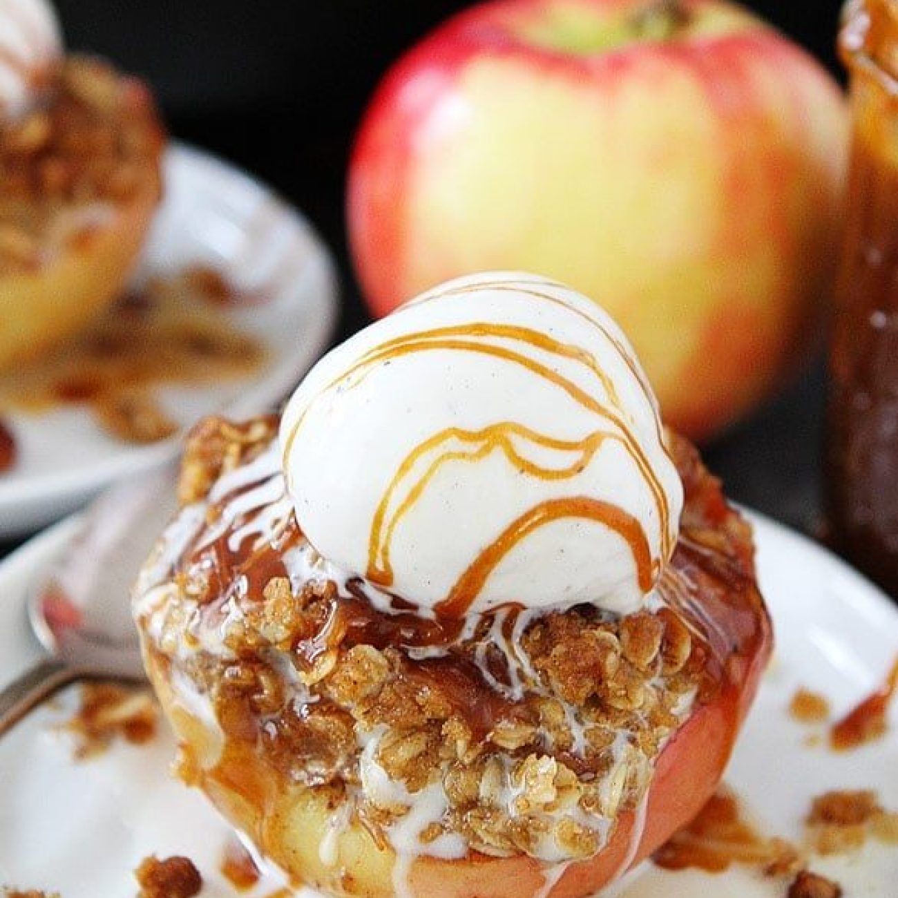 Baked Apples With Caramel Sauce