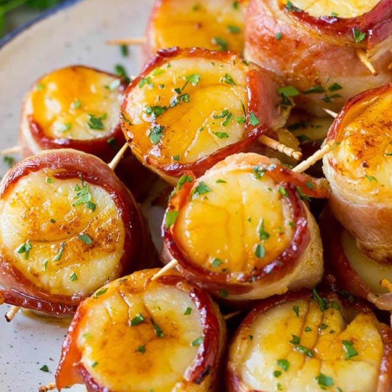 Baked Bacon Wrapped Sea Scallops