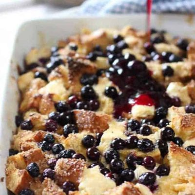 Baked Blueberry- Pecan French Toast With