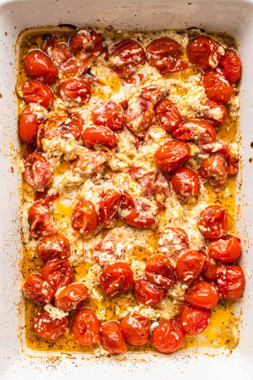 Baked Cherry Tomatoes And Feta