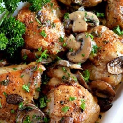 Baked Chicken With Mushrooms And Lots Of