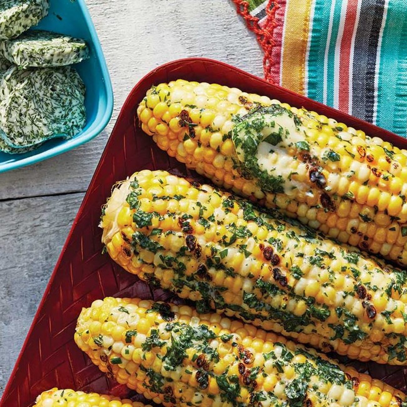 Baked Corn On The Cob With Garlic Herb