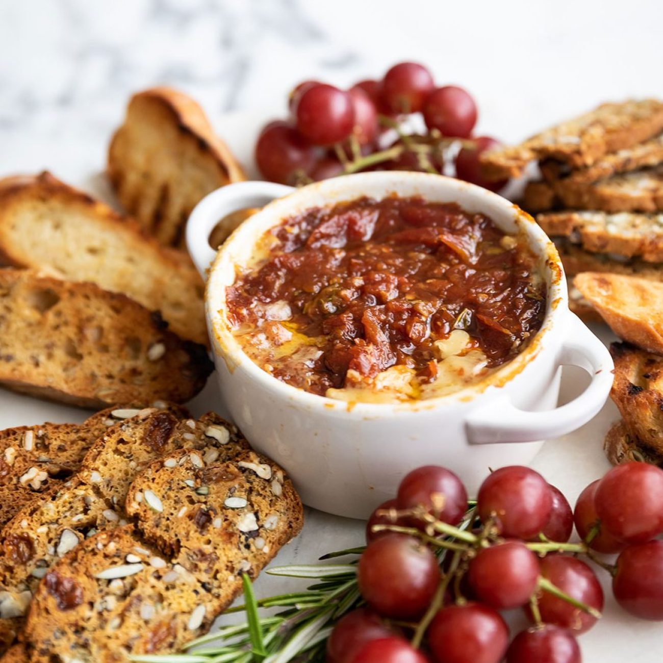 Baked Garlic, Basil And Camembert