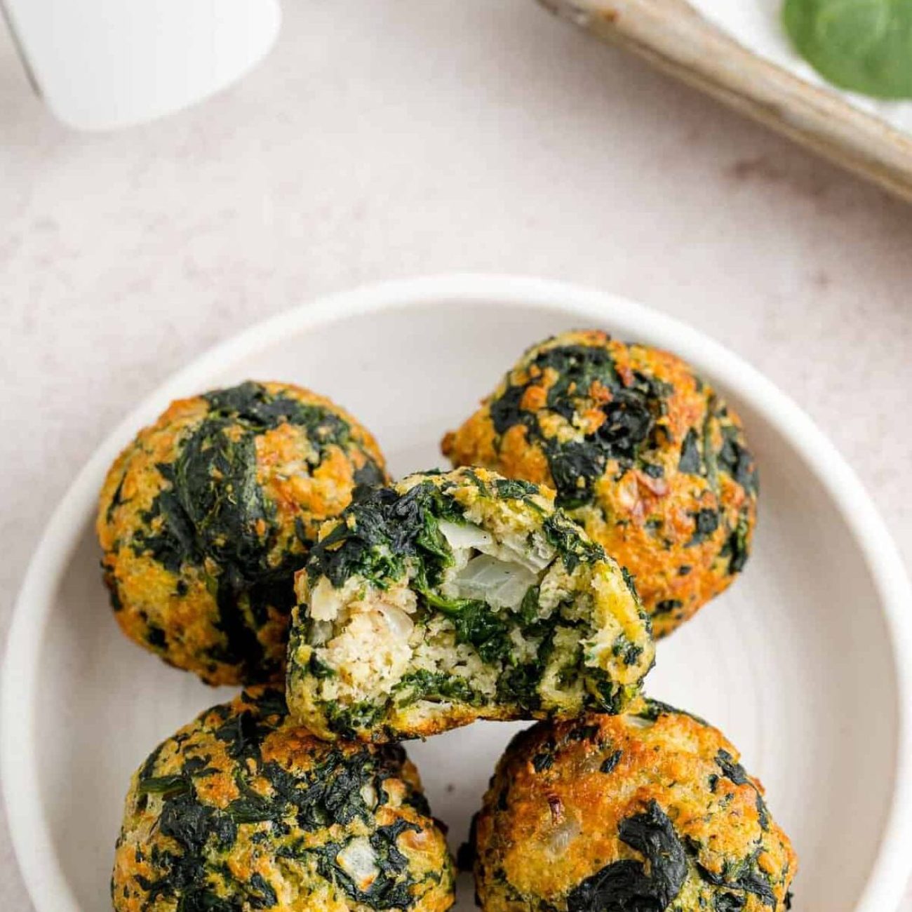 Baked Spanish Spinach Balls In Roasted Bell