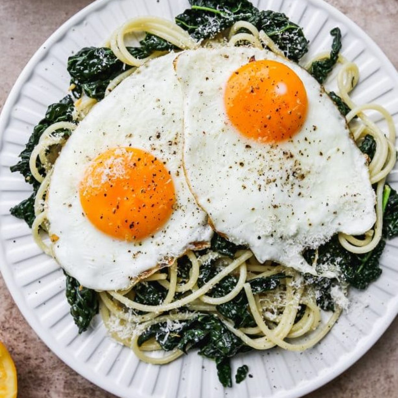 Balsamic Fried Eggs With Wilted Greens In Under