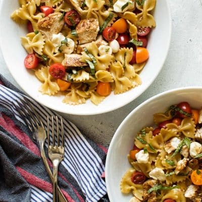 Balsamic Glazed Chicken Pasta With Vegetables