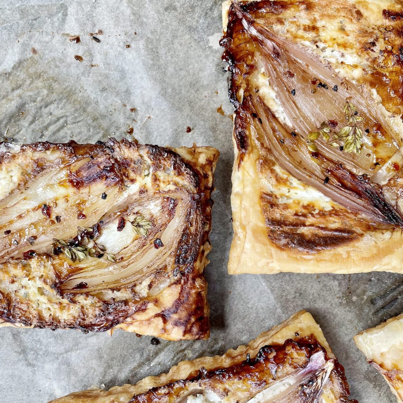 Balsamic Onion, Mushroom & Blue Cheese Tarts