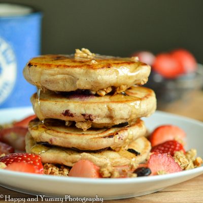 Banana Granola Pancakes