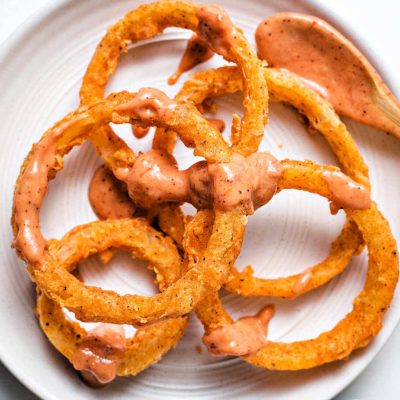 Batter Dipped Red Onion Rings