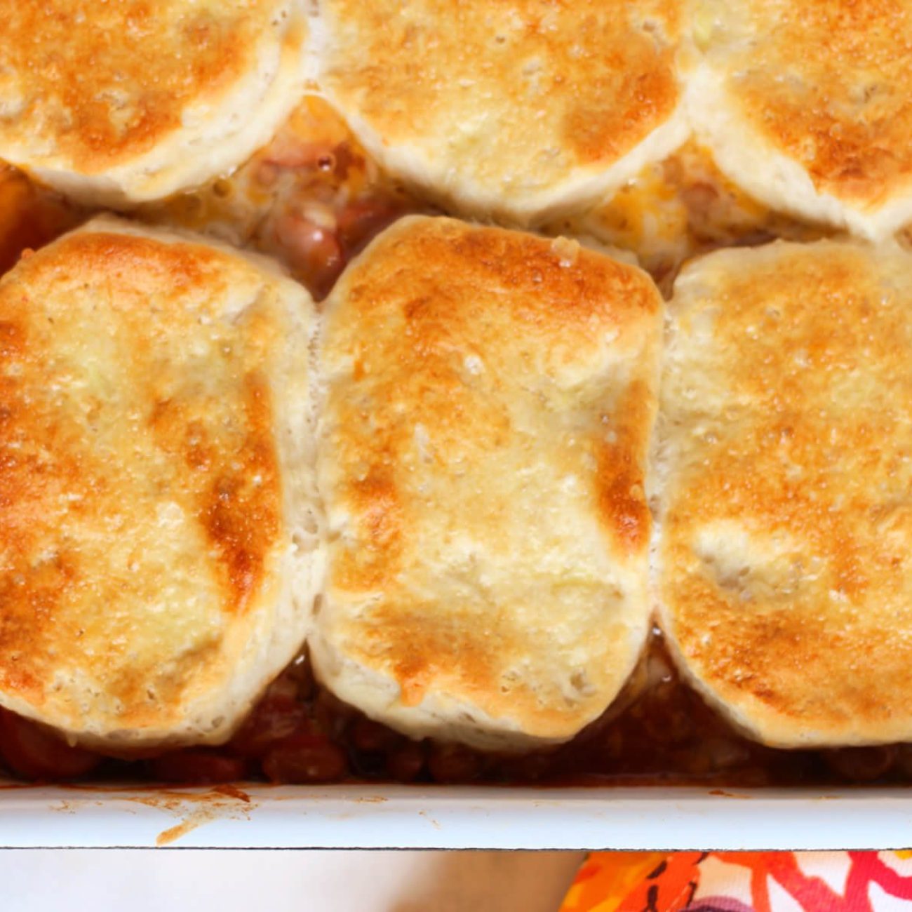 Beef And Bean Casserole With Cheese Biscuits