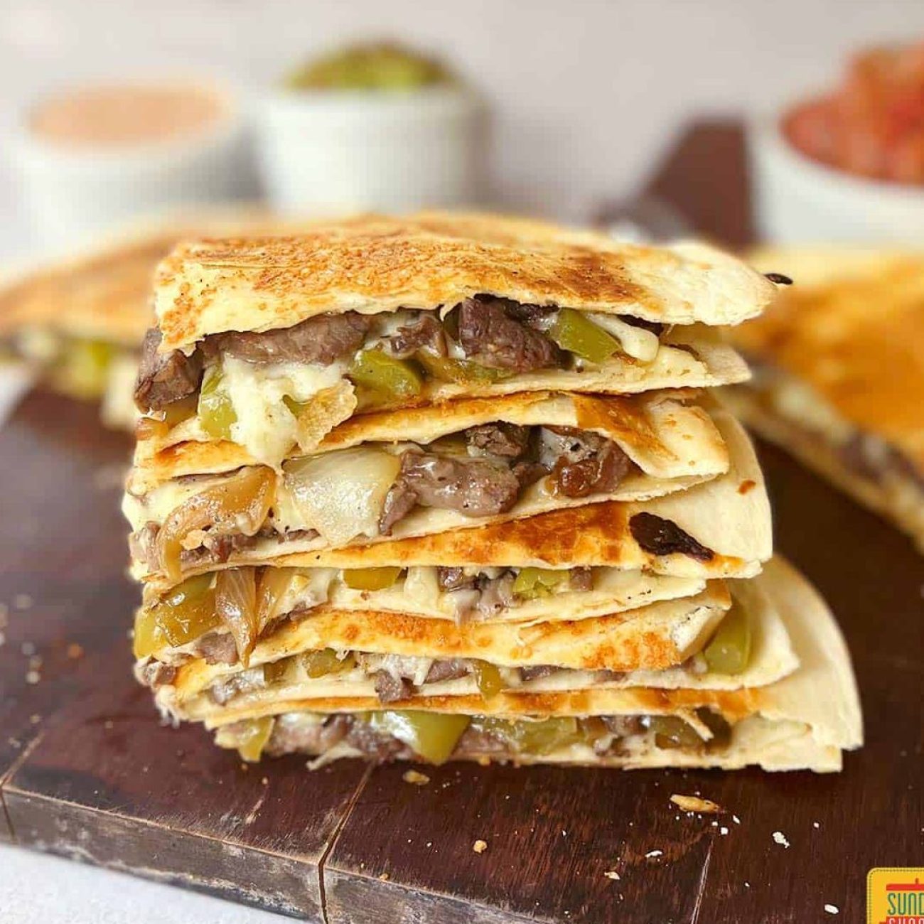 Beef, Blue Cheese And Spinach Quesadillas