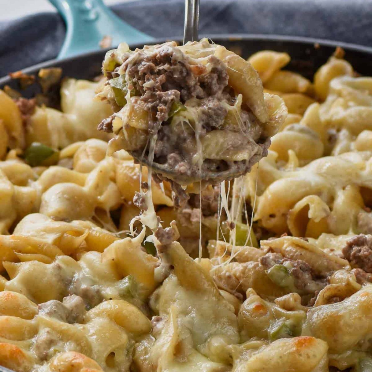 Beef Casserole With Creamy Cheese Pasta