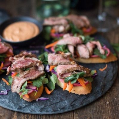 Beef Fillet Crostini Asian Style