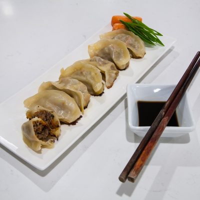 Beef Gyoza With Black Vinegar Dipping Sauce