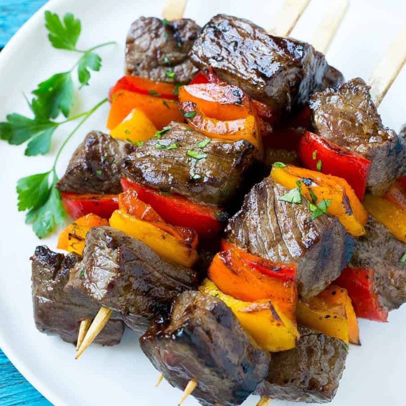 Beef Kebabs Beef Bell Pepper And Mushroom