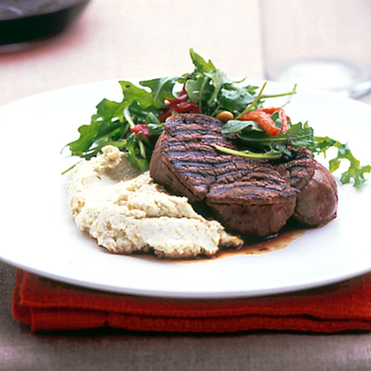 Beef Tenderloin With Artichoke Puree On Rye