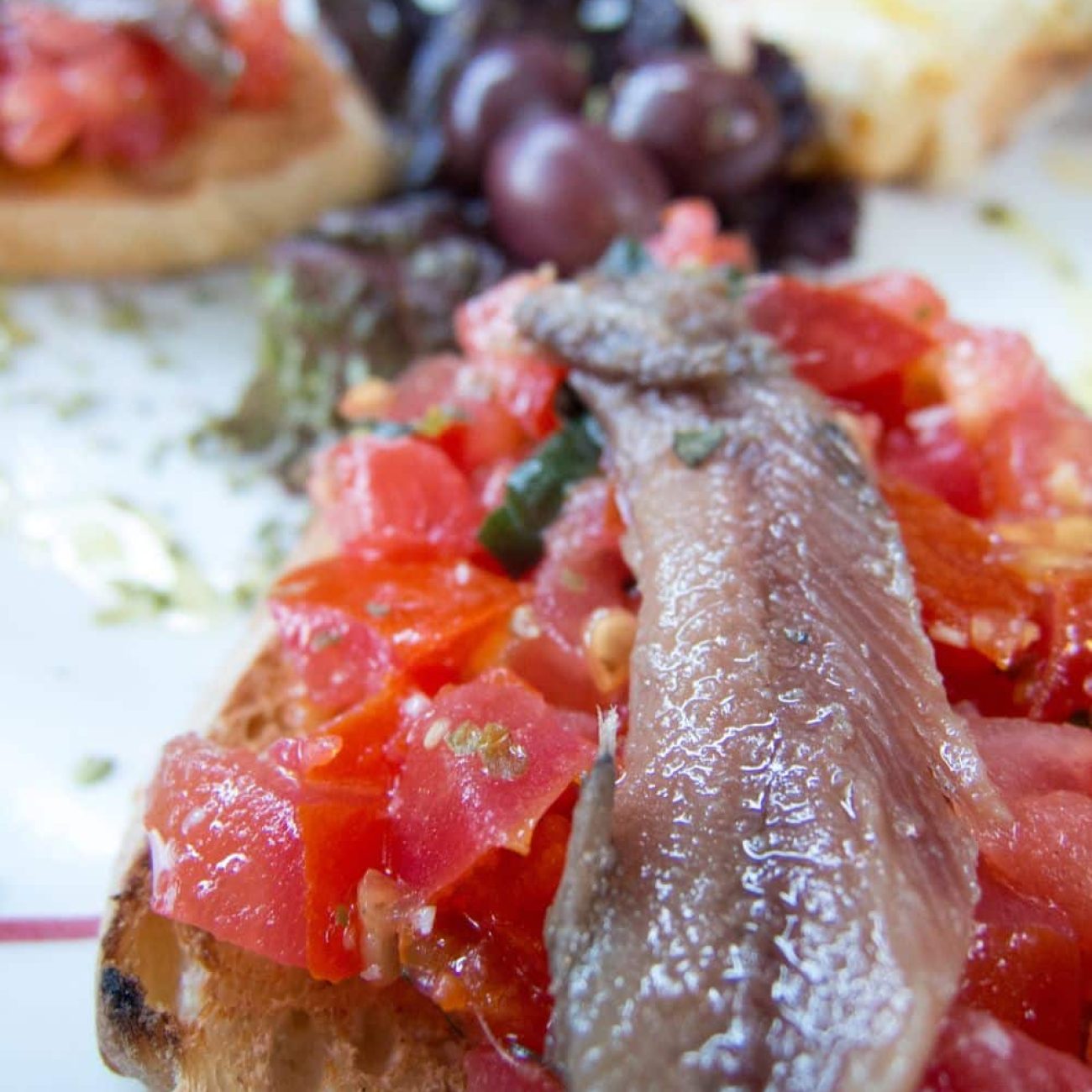 Bell Pepper And Anchovy Toasts