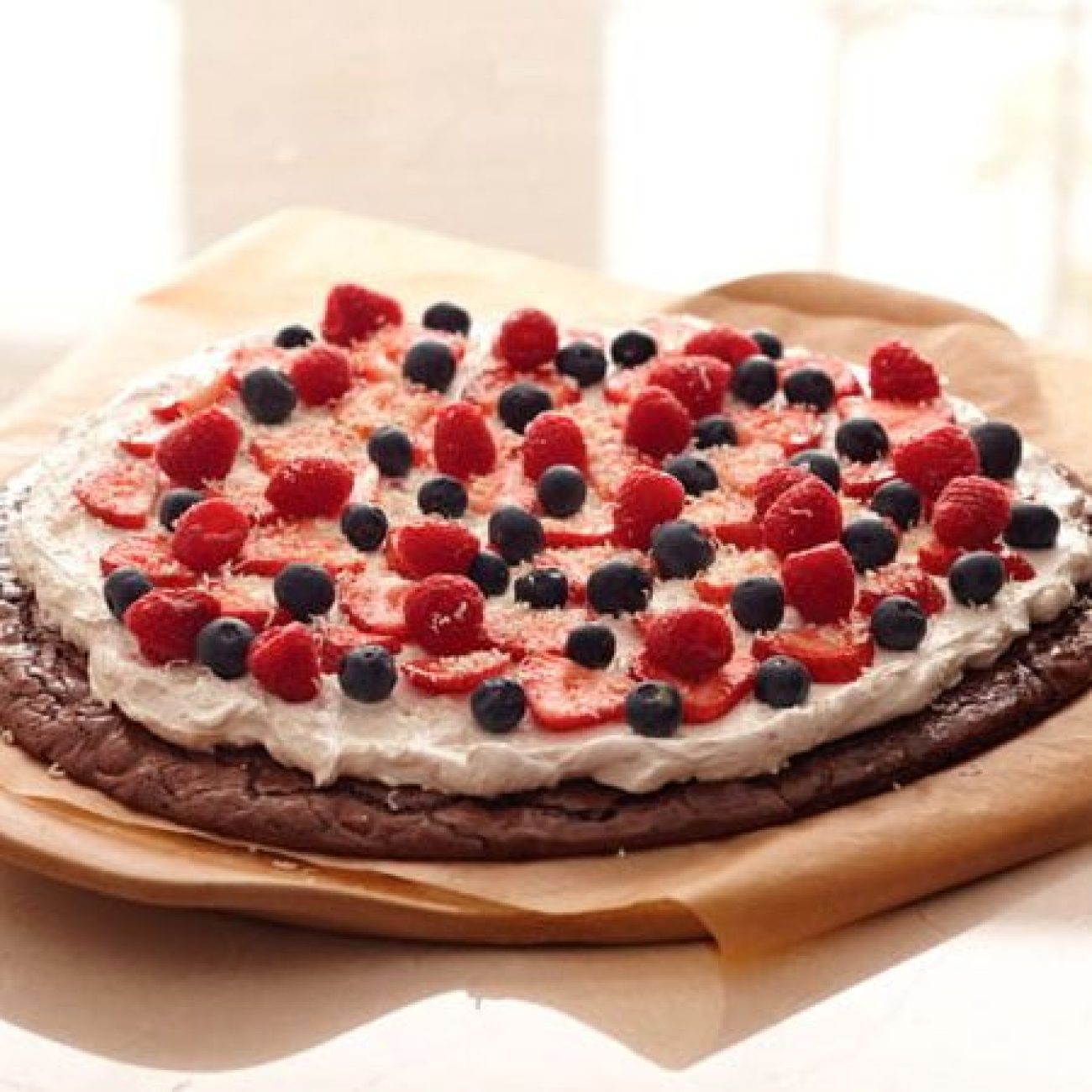 Berry Patch Brownie Pizza