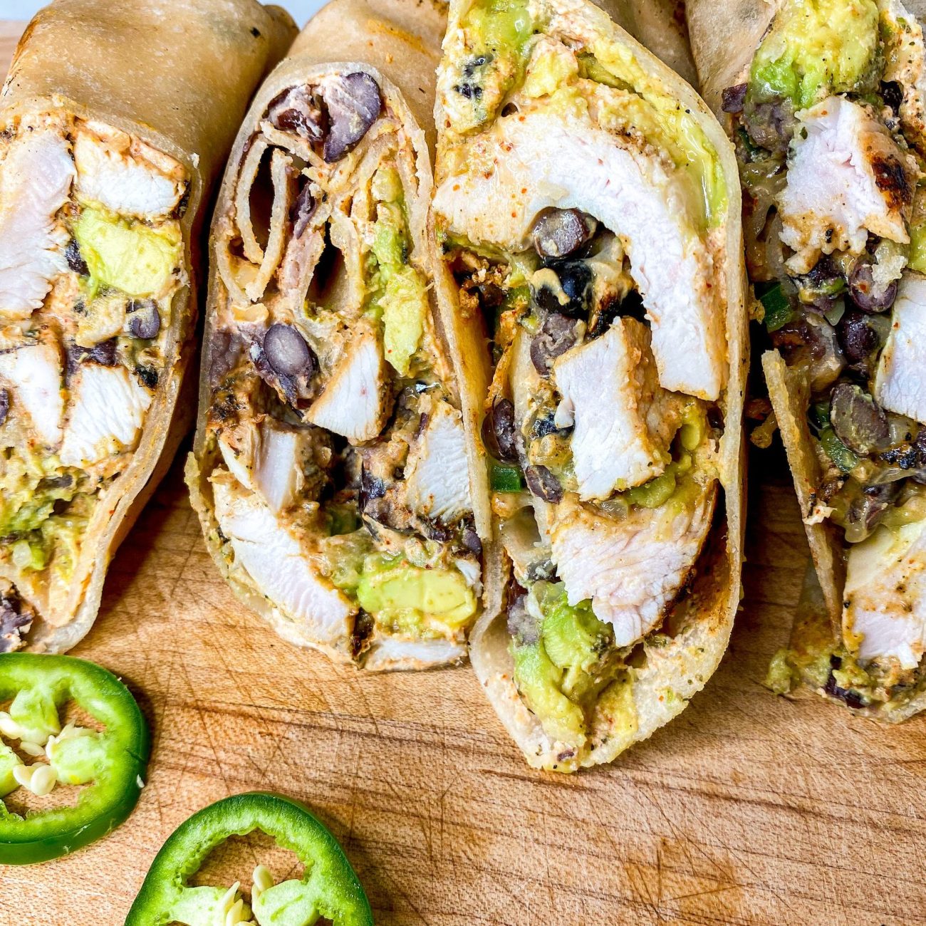 Black Bean, Avocado & Chicken Wrap