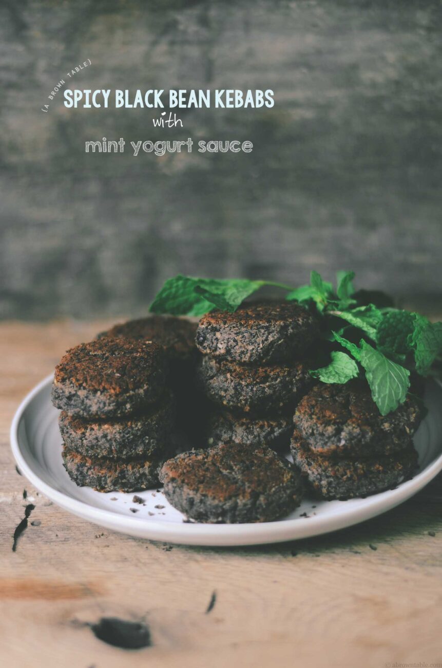 Black Bean Cakes With A Spicy Yogurt Sauce