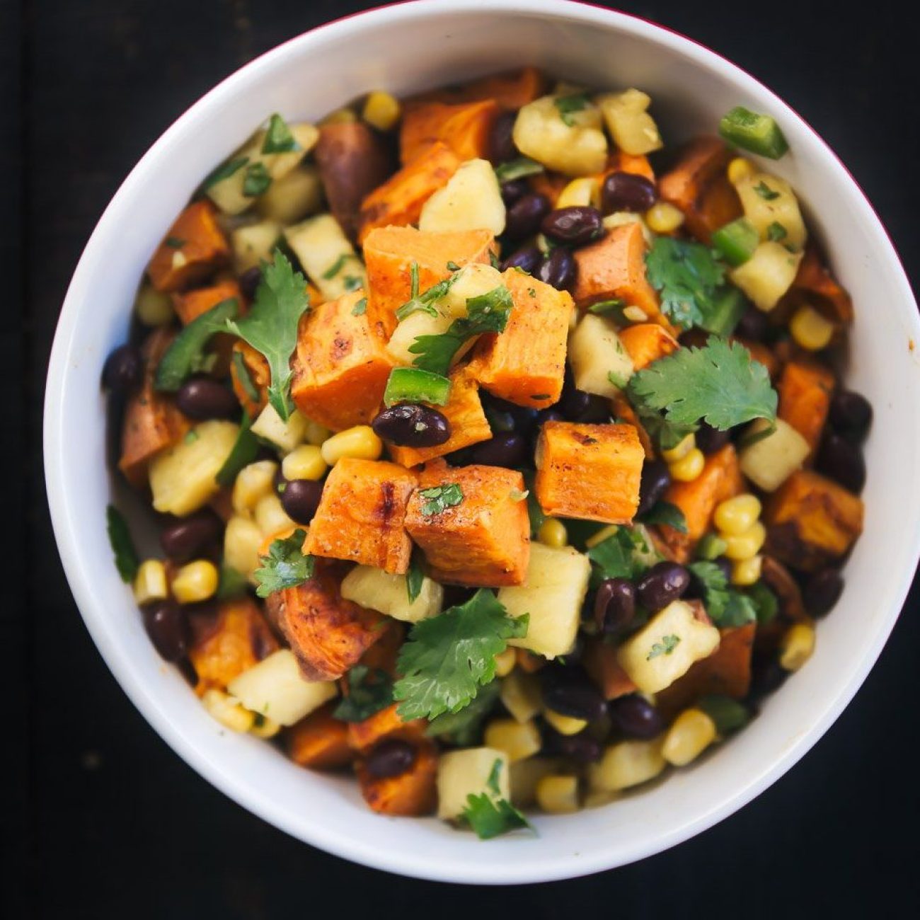 Black Bean, Mango, Pineapple Salsa