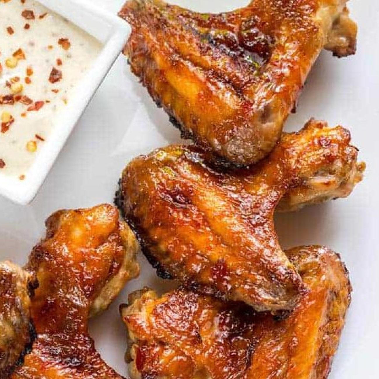 Black Pepper Chicken Wings With Herbed Blue