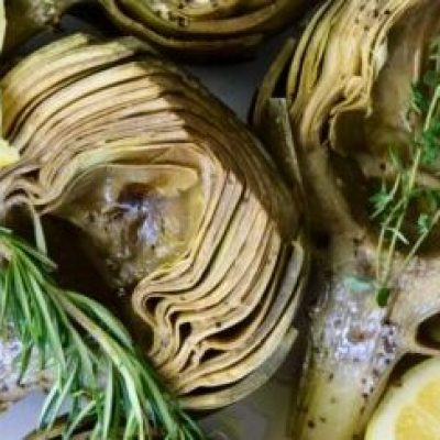 Boiled Artichoke With A Garlic Butter