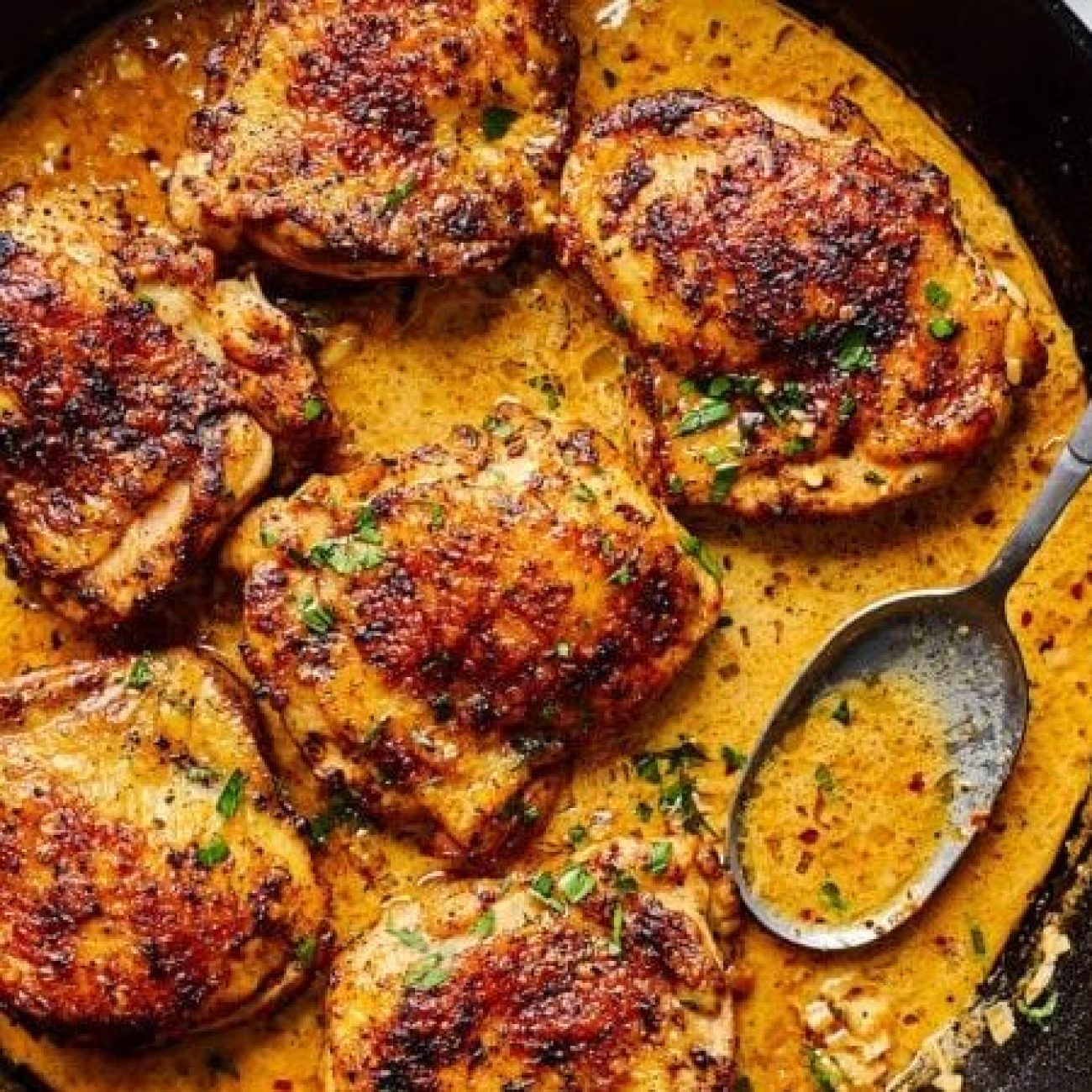 Boneless Chicken Thighs With Green