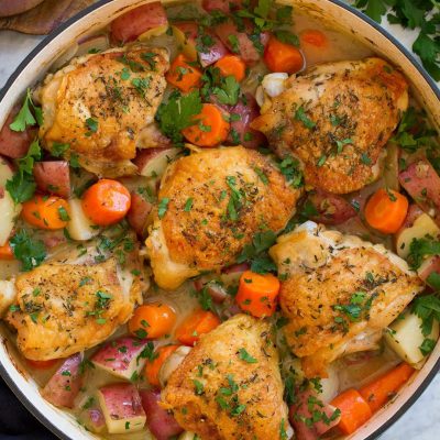 Braised Herb Chicken Thighs With Potatoes