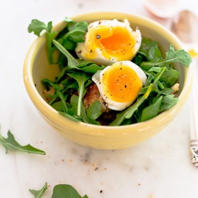 Breakfast Salad With Soft Boiled Egg