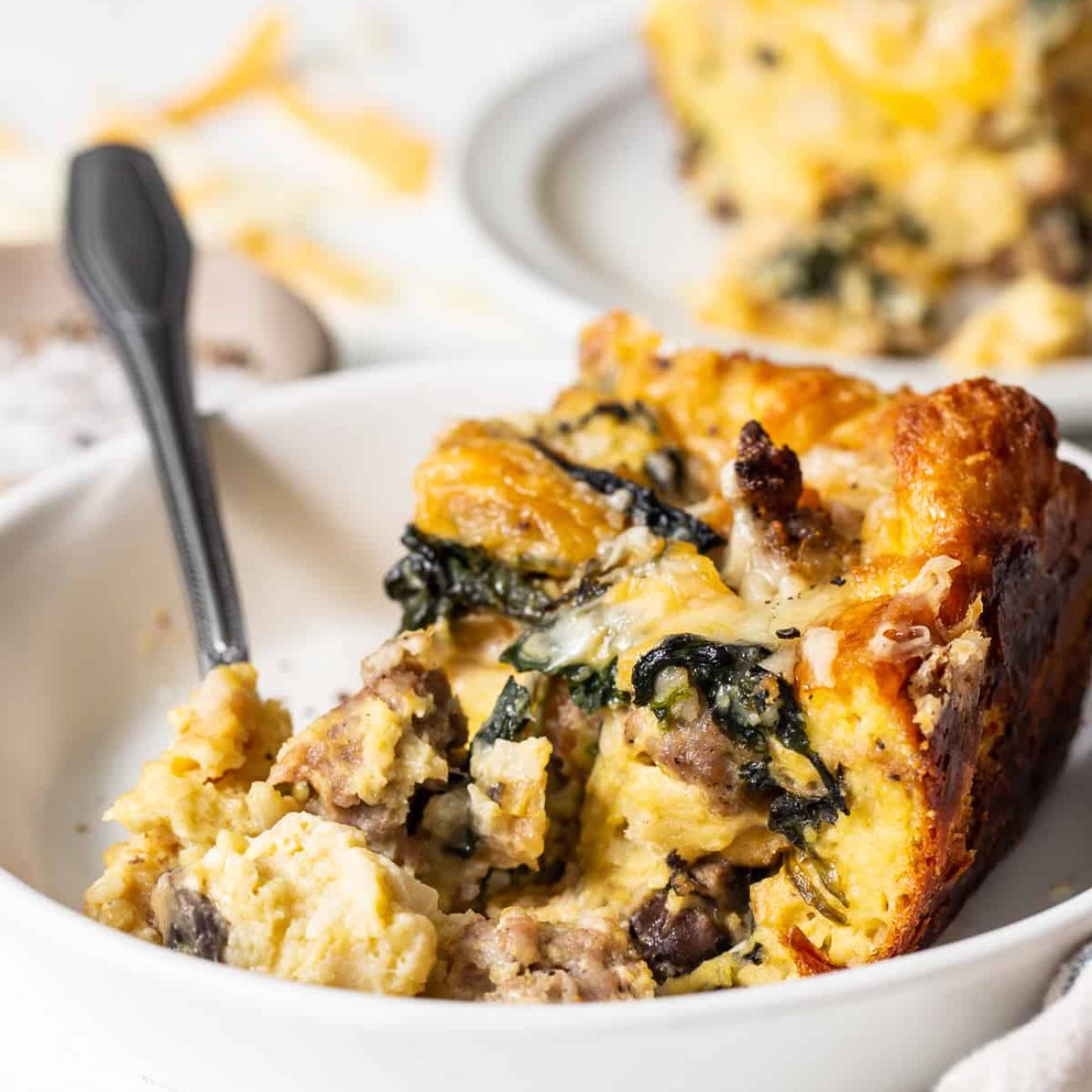 Breakfast Strata With Spinach And Mushroom