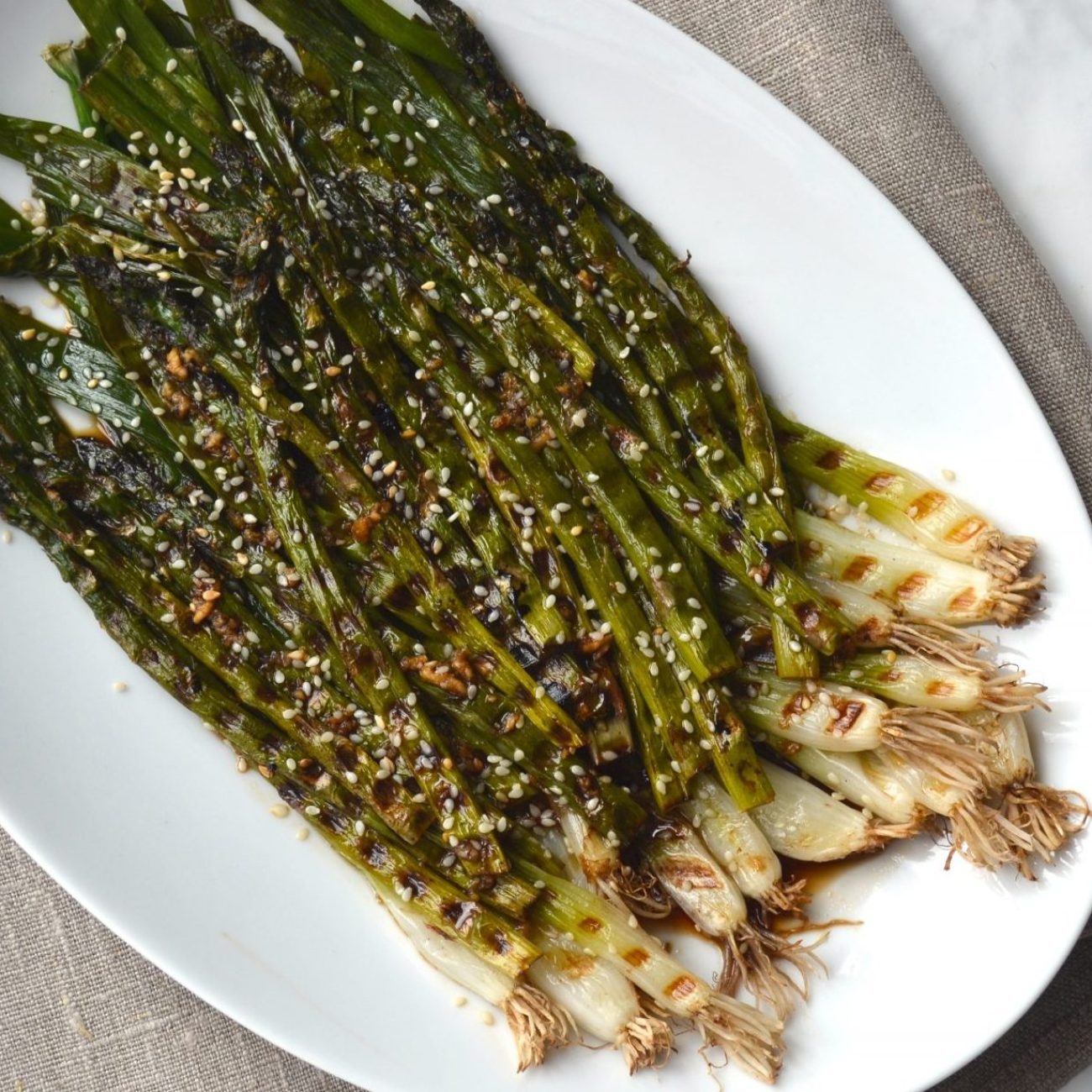 Broiled Asparagus With Scallions