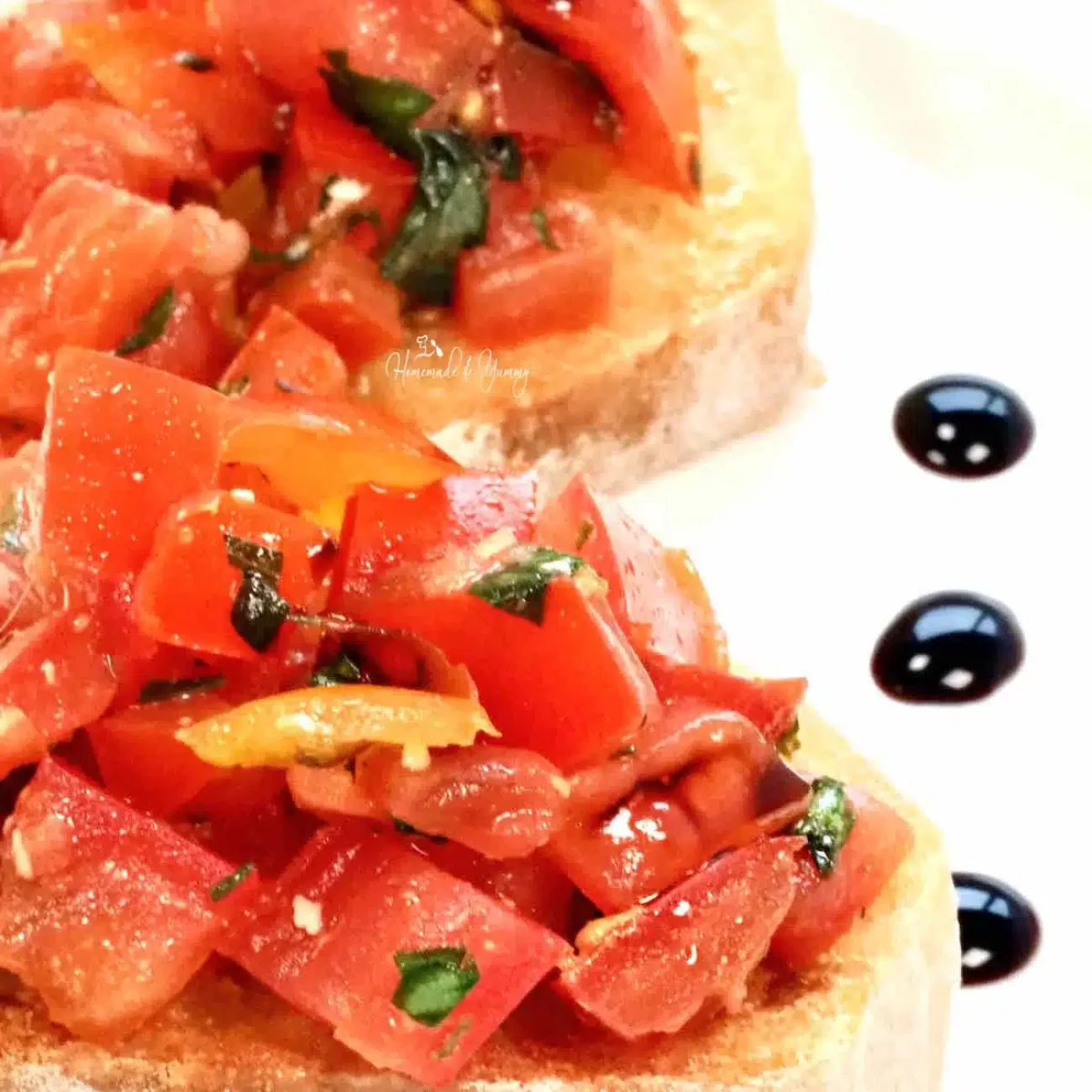 Bruschetta Topped With Tomatoes And