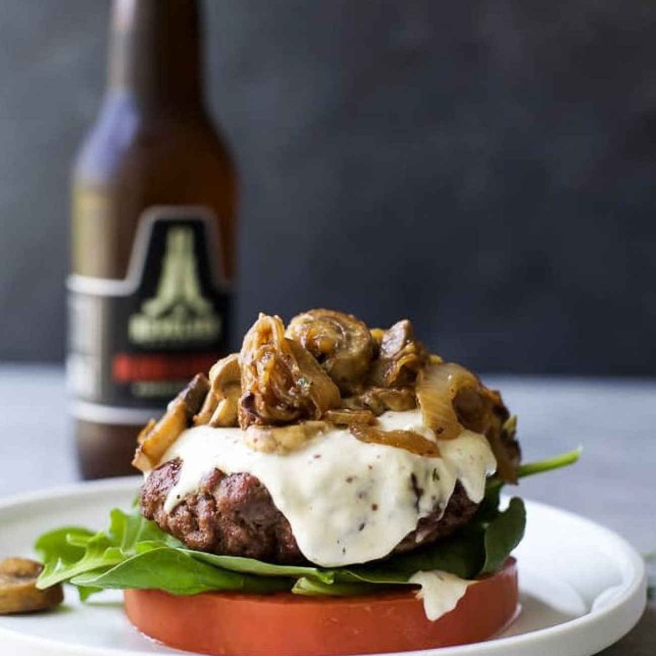 Burgers With Sauteed Onions And Horseradish