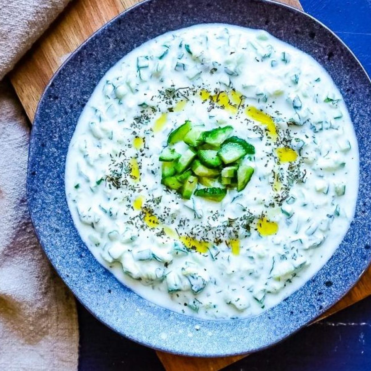 Cacik, Turkish Yogurt Dip With Cucumbers And