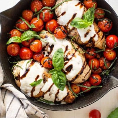 Caprese Style Chicken Breasts And Mixed Pepper