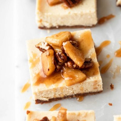 Caramel Pecan Cheesecake Bars