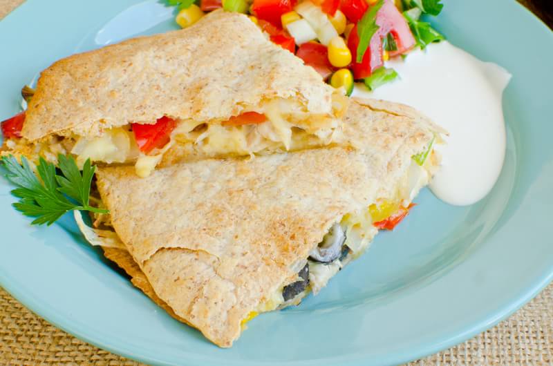 Caribbean Chicken Quesadillas