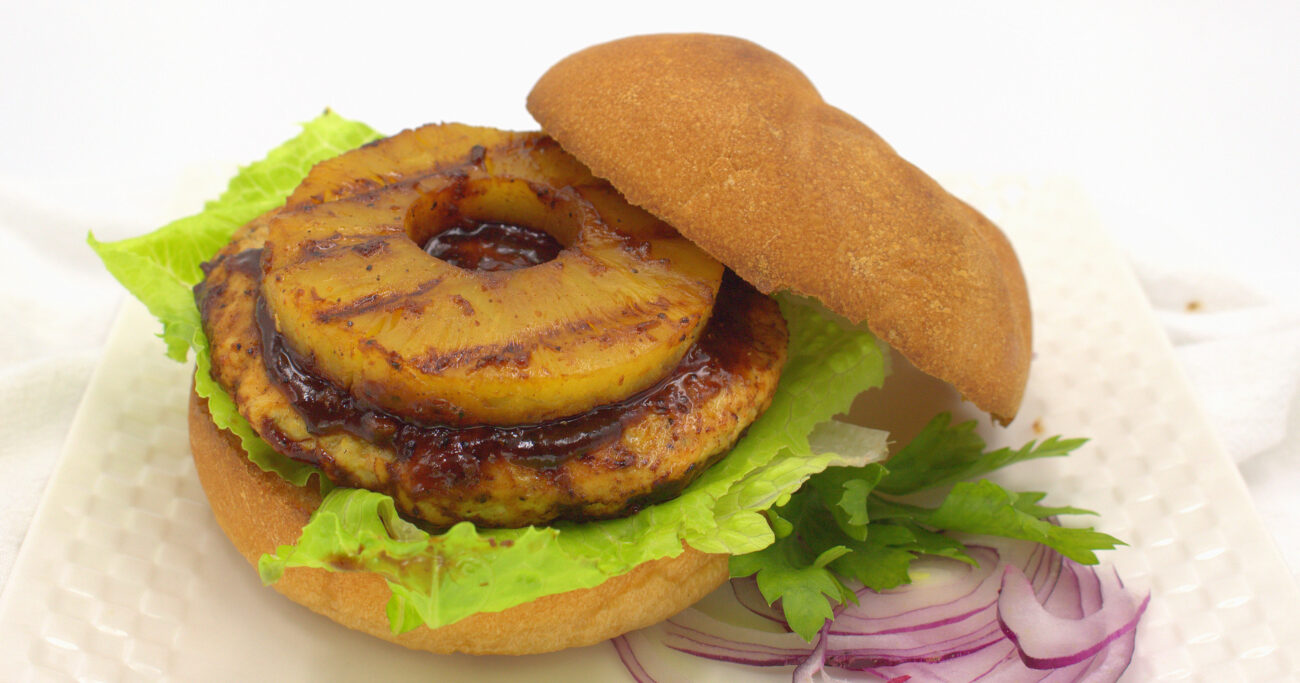 Caribbean Grilled Burger With Pineapple