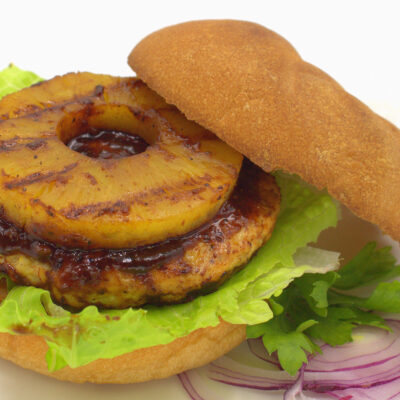 Caribbean Grilled Burger With Pineapple