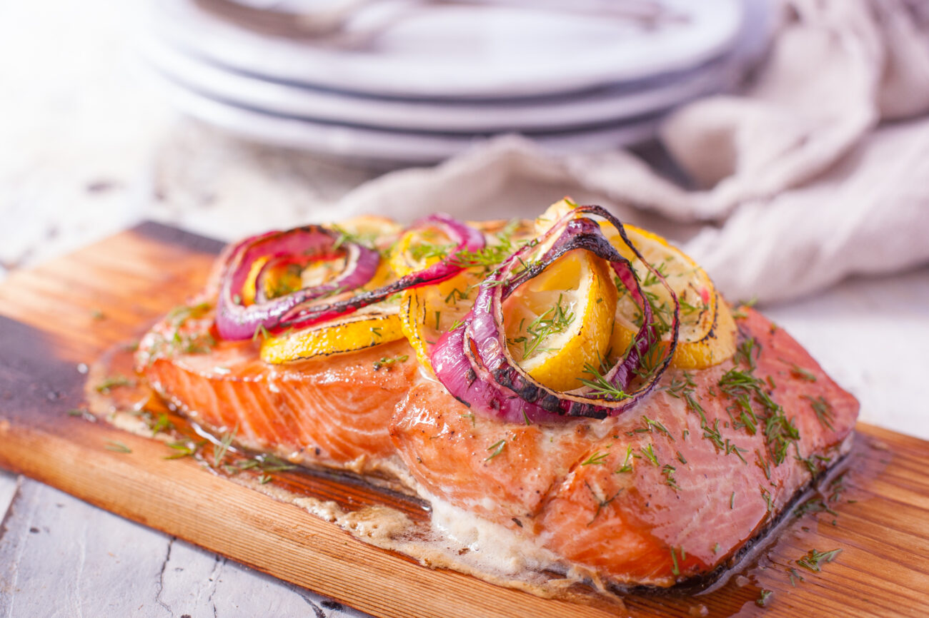 Caribbean Salmon W/ Guava Barbecue Sauce