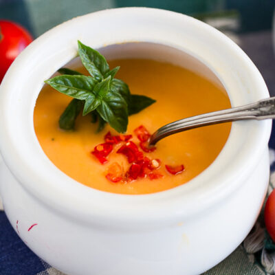 Caribbean Sweet Potato Soup With Ginger Shrimp