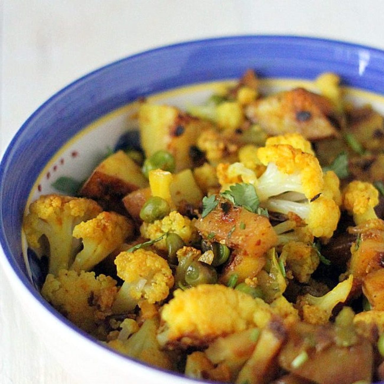 Cauliflower, Peas And Potato Spicy