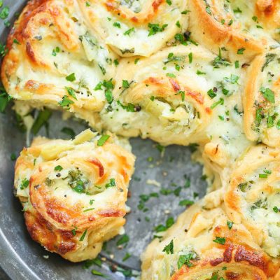 Cheddar Artichoke Crescents