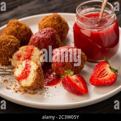 Cheese Balls With Strawberry Preserves