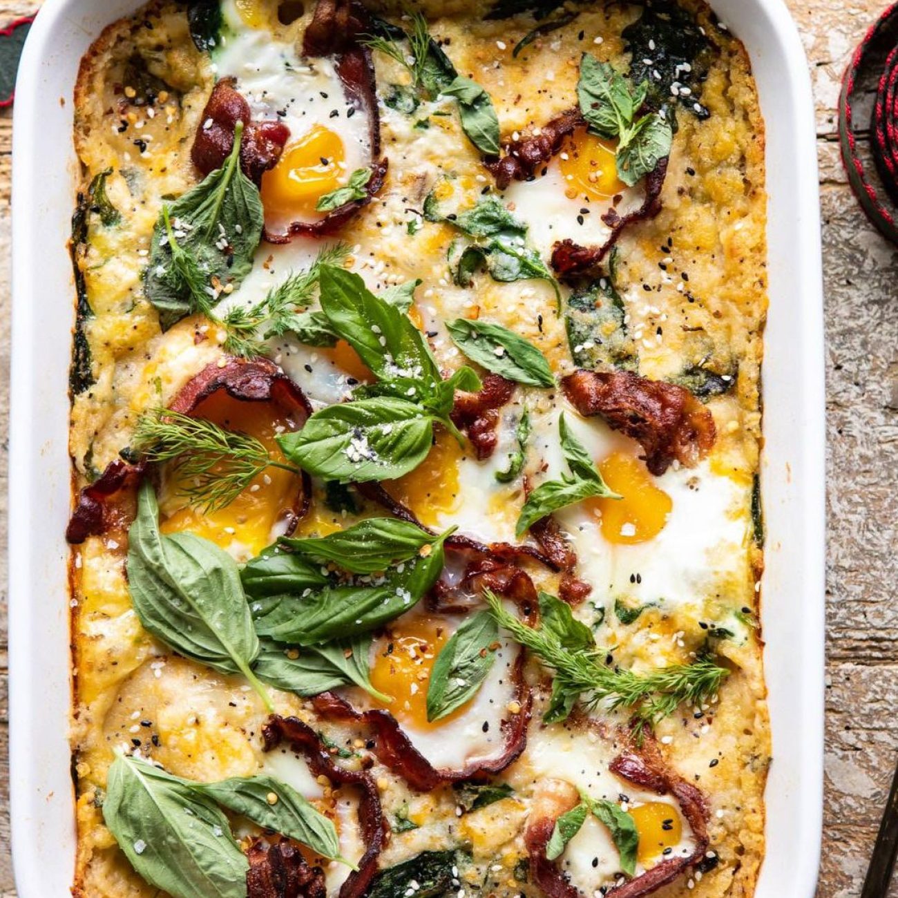 Cheesy Bacon, Potato, And Egg Casserole